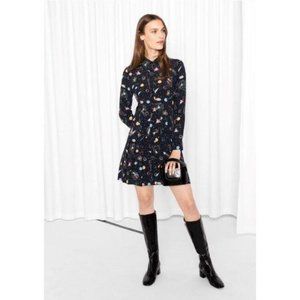 & Other Stories Black Floral Dress